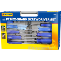 MARKSMAN 12PC HEX SHANK SCREWDRIVER SET