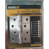 MARKUP 2PC 4" S/STEEL HINGES WITH SCREWS